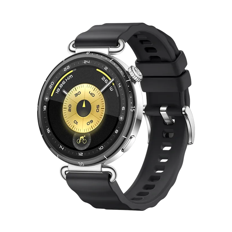 HUAWEI WATCH GT 6 41 mm / Behuizing van titaniumlegering / Zwarte fluoroelastomeer band / Batterijduur tot 21 dagen / GPS /Compatibel met iOS en Android