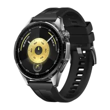 HUAWEI WATCH GT 6 46mm Black/ Fluoroelastomer Strap/ Up to 21-Day Battery Life/ Accurate GPS and Heart Rate Tracking/ Virtual Cycling Power/ Compatible with Android & iOS