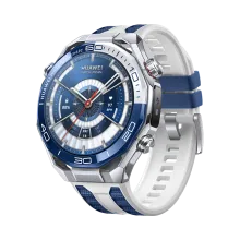 HUAWEI WATCH Ultimate 2 47,8 mm / Vloeibaar metaal op basis van zirkonium / Blauw-witte fluoroelastomeer band / eSIM / GPS / ECG / Compatibel met iOS en Android