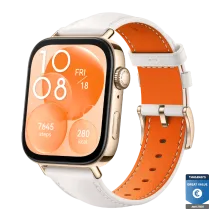 HUAWEI WATCH FIT 3 / Wit / Leder polsband / GPS / Bluetooth / Compatibel met iOS en Android