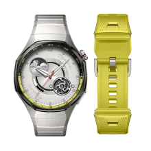 HUAWEI WATCH GT 7 Pro 46mm Titanium-Yellow/ Additional Titanium Alloy Strap/ Up to 21 Days of Battery Life/ Advanced Skiing & Cycling Modes/ All-Round Health Tracking/ Compatible with Android & iOS