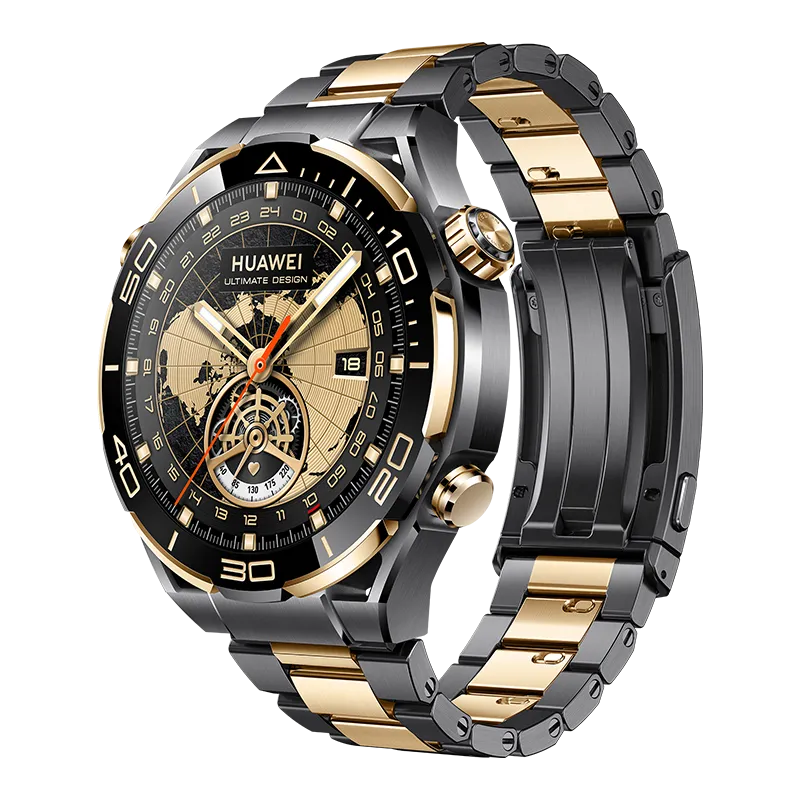 HUAWEI WATCH Ultimate Design Black Zircon-based Amorphous Alloy Case Golden Titanium Strap HUAWEI WATCH Ultimate Design Black Zircon-based Amorphous Alloy Case Golden Titanium Strap
