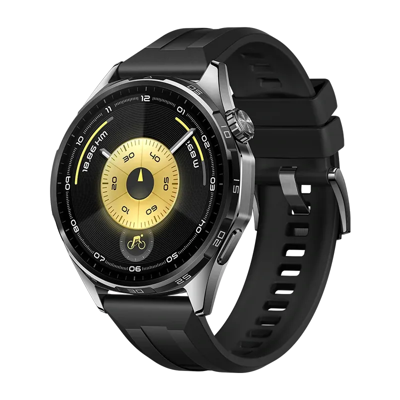 HUAWEI WATCH GT 6 46mm Black/ Fluoroelastomer Strap/ Up to 21-Day Battery Life/ Accurate GPS and Heart Rate Tracking/ Virtual Cycling Power/ Compatible with Android & iOS HUAWEI WATCH GT 6 46mm Black/ Fluoroelastomer Strap/ Up to 21-Day Battery Life/ Accurate GPS and Heart Rate Tracking/ Virtual Cycling Power/ Compatible with Android & iOS