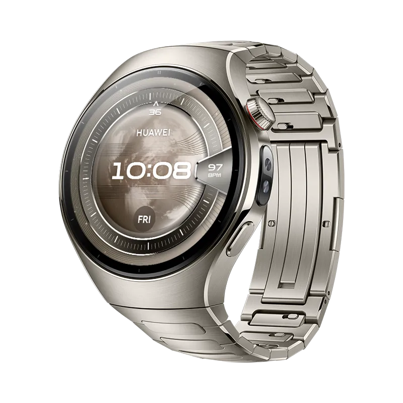 HUAWEI WATCH 5 46mm Titanium Silver/ Multi-sensing X-TAP Technology/ Health MOT on Your Wrist/ Aerospace-grade Titanium/ Compatible with Android & iOS/ Up to 11-Day Battery Life
