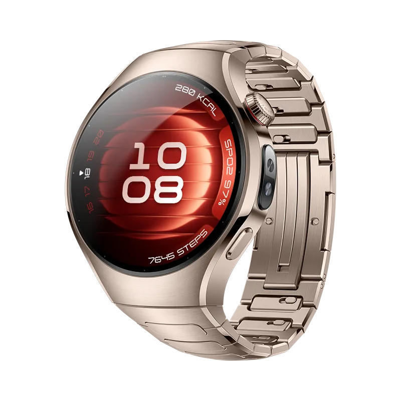 HUAWEI WATCH 5 42mm Sand Gold / Titanium band / Titanium van luchtvaartkwaliteit / X-TAP / eSIM bellen / GPS / ECG / Bluetooth 5.2 / Smartwatch / Compatibel met iOS en Android