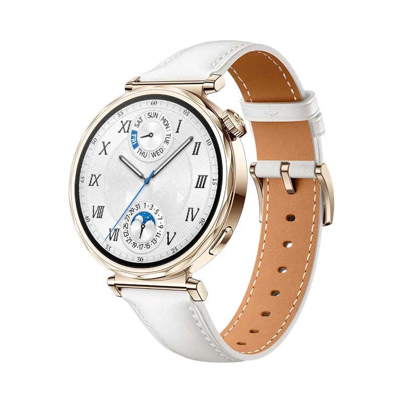 HUAWEI WATCH GT 5 41mm Wit leer band/ GPS / Bluetooth 5.2 / Compatibel met iOS en Android
