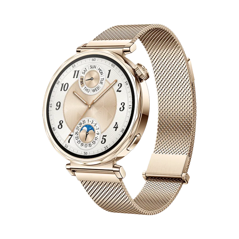 HUAWEI WATCH GT 5 41mm Gouden milanese band/ GPS / Bluetooth 5.2 / Compatibel met iOS en Android