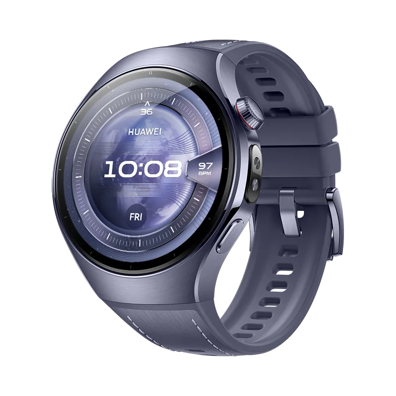 HUAWEI WATCH 5 46mm Grijs-Paars / Composiet band/ Titanium van luchtvaartkwaliteit / X-TAP / eSIM bellen / GPS / ECG / Bluetooth 5.2 / Smartwatch / Compatibel met iOS en Android