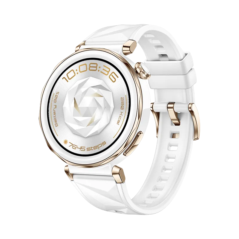 HUAWEI WATCH GT 5 Pro 42mm Wit fluoroelastomeer band/ GPS / Bluetooth 5.2 / Compatibel met iOS en Android