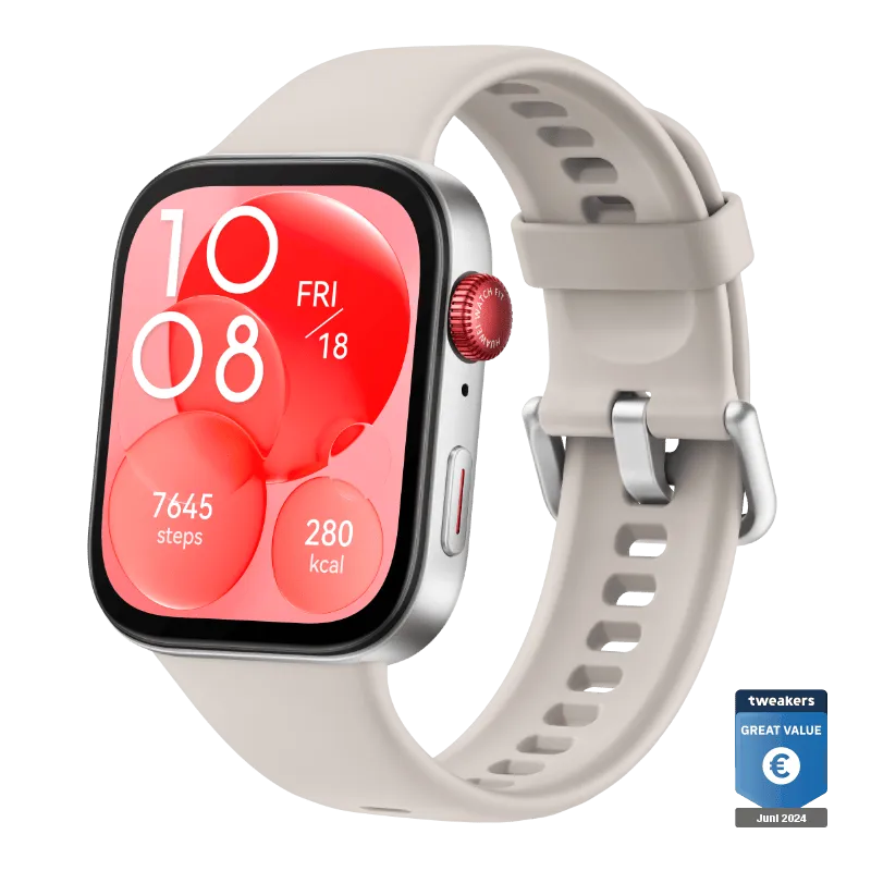 HUAWEI WATCH FIT 3 / Wit / Fluorelastomeer polsband / GPS / Bluetooth / Compatibel met iOS en Android