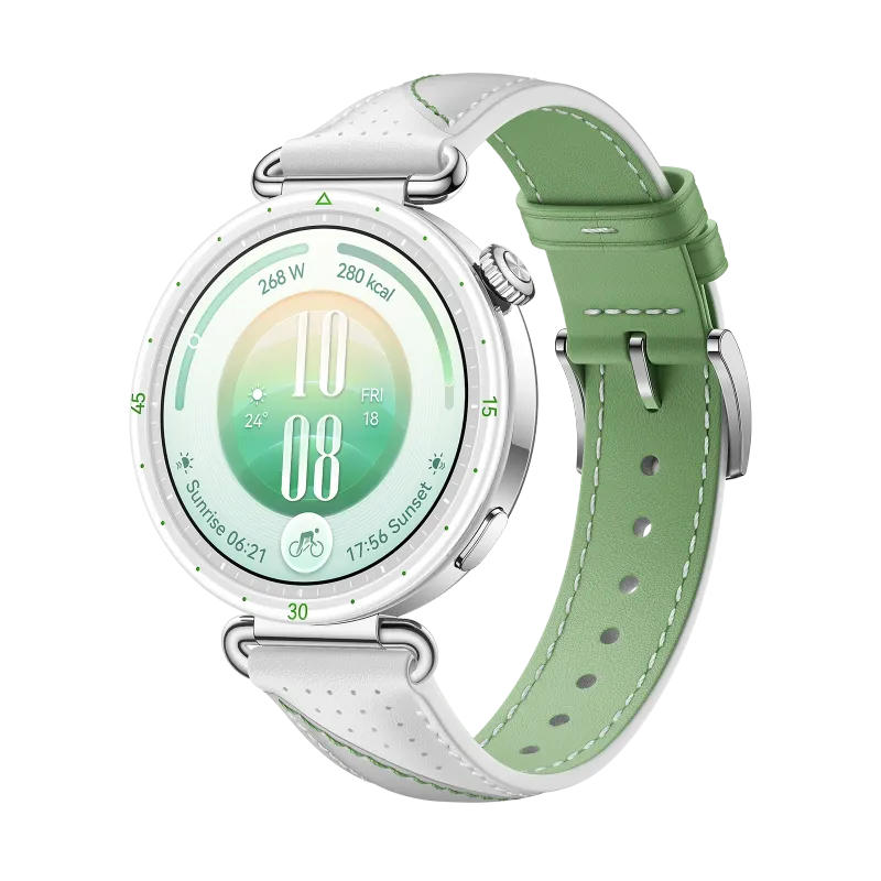 HUAWEI WATCH GT 7 41mm White/ Green Composite Leather Strap/ Up to 21 Days of Battery Life/ Advanced Skiing & Cycling Modes/ All-Round Health Tracking/ Compatible with Android & iOS